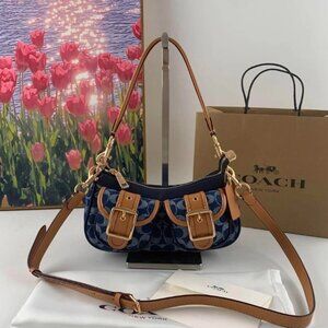 NEW Coach Ashton Baguette Bag In Signature Denim CY700 Limited